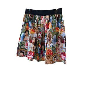 Hemet Womens Skirt Size L Multicolor Pleated‎ A line Senoritas Rockabilly Pinup